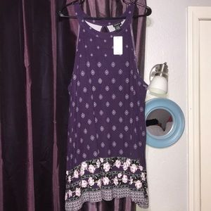 Deep purple/High neck tunic top